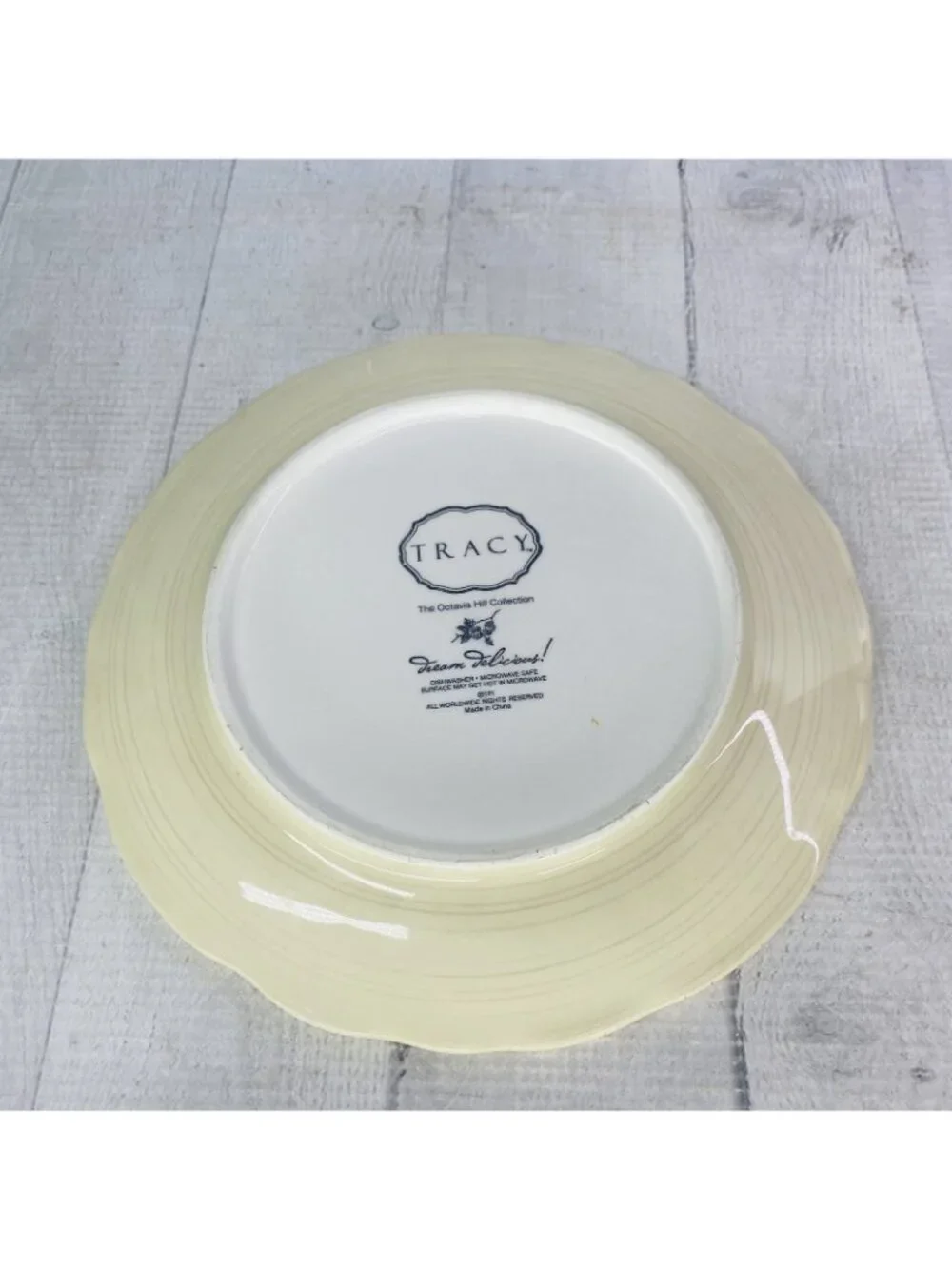 Tracy OCTAVIA HILL Solid Cream Twisted Rope Edge Ceramic 8